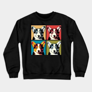 Pop Retro Art Cardigan Welsh Corgi - Cute Puppy Crewneck Sweatshirt